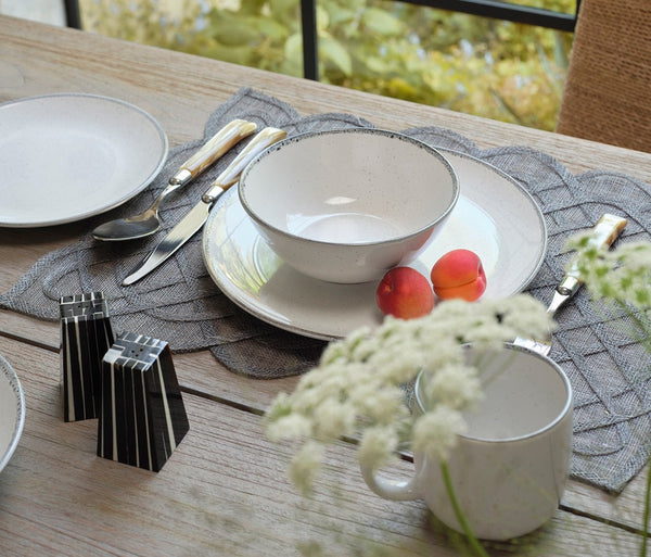 Black/White Striped Salt And Pepper Shakers