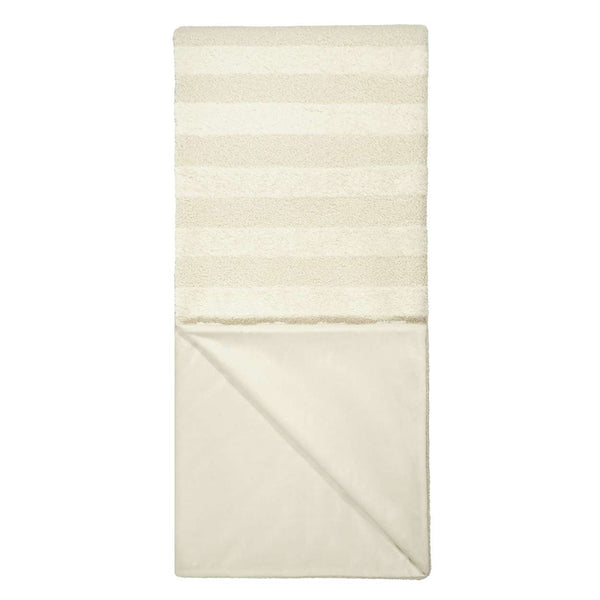 Cream Boucle Stripe Throw Blanket