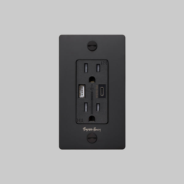 1G DUPLEX OUTLET / USB A + C / CROSS / WITH LOGO