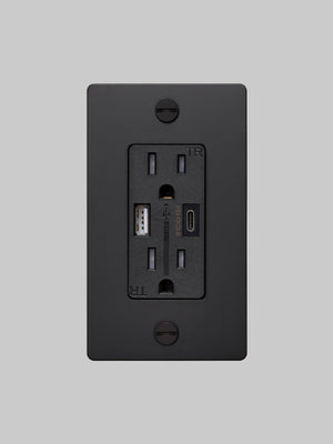 1G DUPLEX OUTLET / USB A + C / CROSS / WITHOUT LOGO