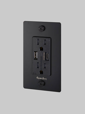 1G DUPLEX OUTLET / USB A + C / CROSS / WITH LOGO