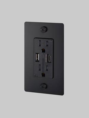 1G DUPLEX OUTLET / USB A + C / CROSS / WITHOUT LOGO