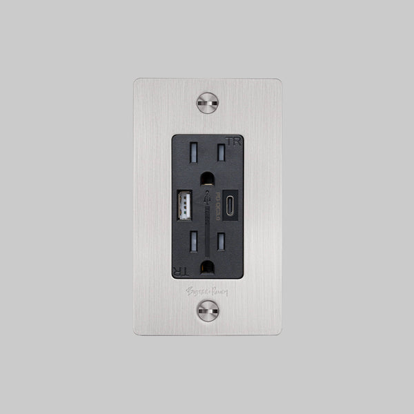 1G DUPLEX OUTLET / USB A + C / CROSS / WITH LOGO