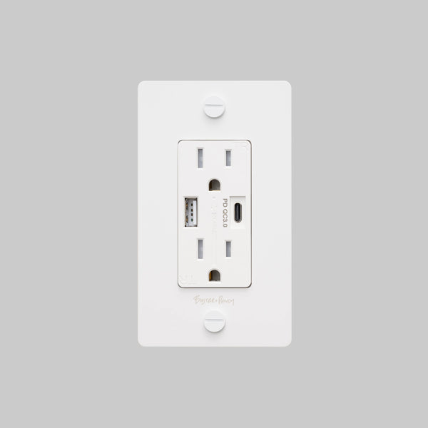 1G DUPLEX OUTLET / USB A + C / CROSS / WITH LOGO