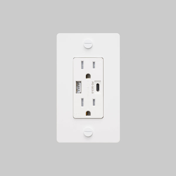 1G DUPLEX OUTLET / USB A + C / CROSS / WITHOUT LOGO