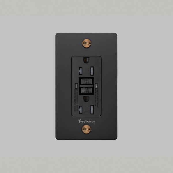 1G DUPLEX OUTLET / GFCI / CROSS / WITH LOGO