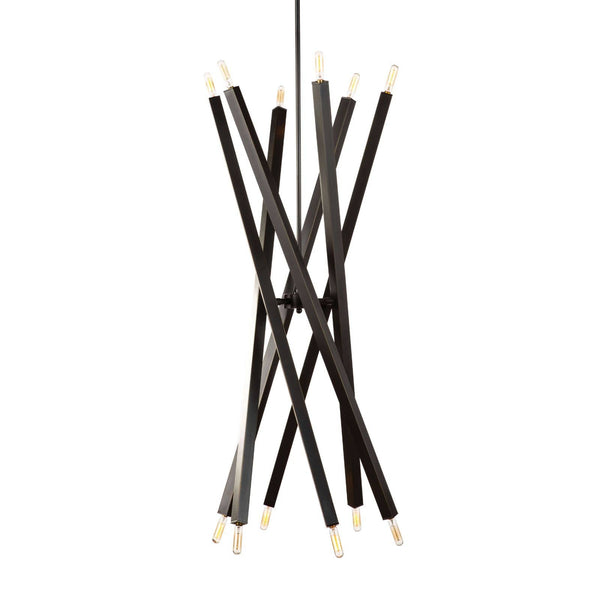 Contemporary Oil-Rubbed Bronze Rod Chandelier