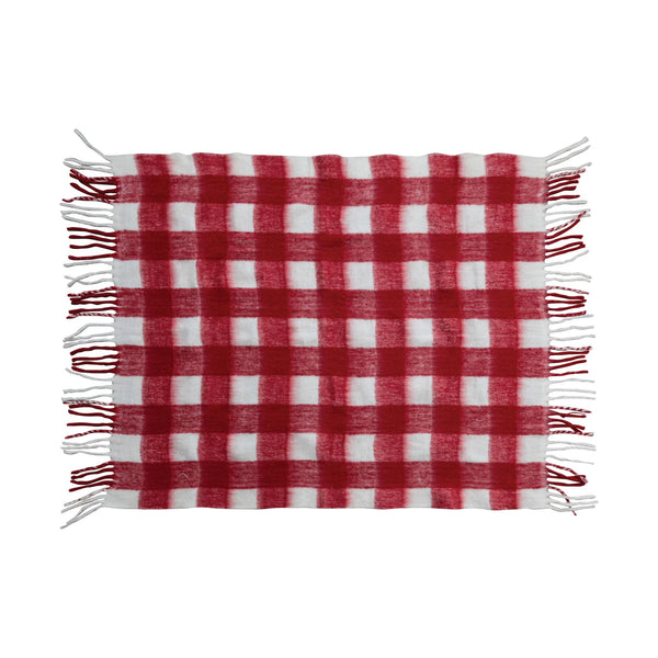 Cozy Plaid Fringe Throw