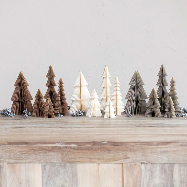 Paper Honeycomb Trees - Set of 5