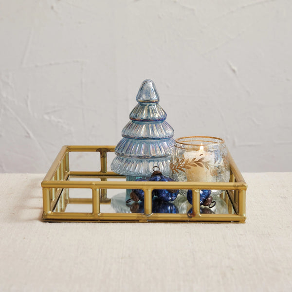 Gold Mirrored Lattice Tray